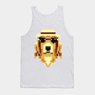 Golden Retriever Pixel Art Dog Lover Puppy Retro Tank Top